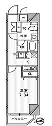 浅草橋レジデンス 1Kの間取図画像