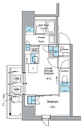 ルフォンプログレ上野御徒町 1DKの間取図画像