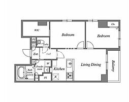 フォレシティ蔵前 2LDKの間取図画像
