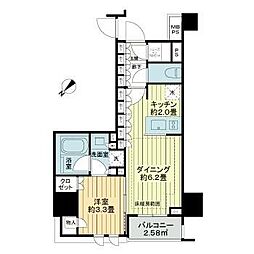 ライオンズ蔵前レジデンス 1LDKの間取図画像