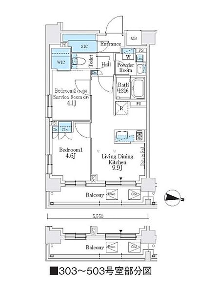 ジェイグランコート品川西大井ウエスト 403｜東京都品川区西大井２丁目(賃貸マンション2DK・4階・45.61㎡)の写真 その2