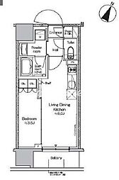 プラウドフラット大井町 13階1LDKの間取り