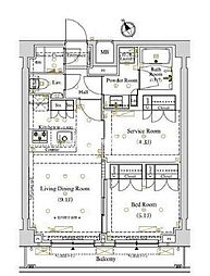 アークマーク東大井（ARKMARK東大井） 5階1SLDKの間取り