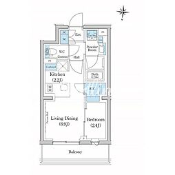 スタイリオ池上サウス 3階1LDKの間取り