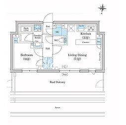 スタイリオ池上サウス 408 4階1LDKの間取り