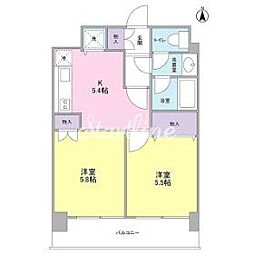 クオーレイナバ 3階2Kの間取り