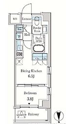 パークアクシス東蒲田 3階1DKの間取り