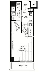 ステージグランデ大森アジールコート 8階1Kの間取り