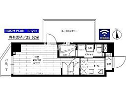 ステージファースト大森アジールコート 1Kの間取図画像