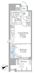 PRIME SQUAREIII 1LDKの間取図画像