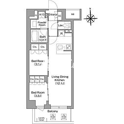 コンフォリア・リヴ大森西 2LDKの間取図画像