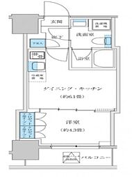 レジディア蒲田プレイス 1DKの間取図画像