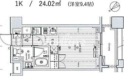 ウイステリア大森山王 1Kの間取図画像