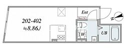 レイ トリアス(Rei trias) ワンルームの間取図画像