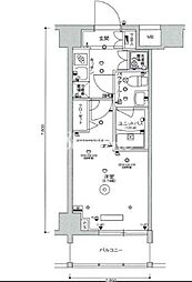 スカイコート品川パークサイド2 1Kの間取図画像