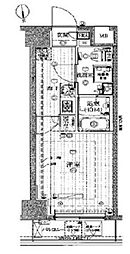 プレール・ドゥーク大森2 1Kの間取図画像