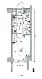 スカイコート品川パークサイド 1Kの間取図画像