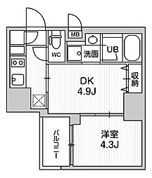 SYFORME大井町2 1DKの間取図画像