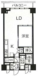 パインコート梅屋敷 1LDKの間取図画像