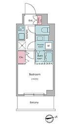 レジディア大森2 1Kの間取図画像
