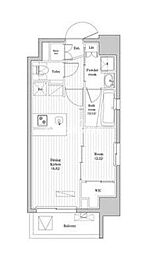 アジールコート蒲田 1DKの間取図画像