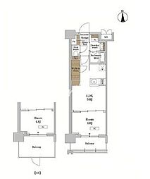 RJRプレシア蒲田 1LDKの間取図画像