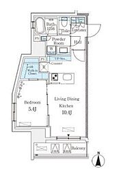 ParkCube大井町レジデンス 1LDKの間取図画像