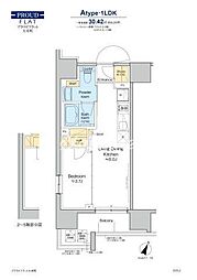 PROUDFLATOIMACHI 1LDKの間取図画像