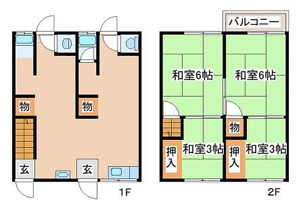 泉が丘3丁目連棟ハイツ 2｜兵庫県神戸市垂水区泉が丘3丁目(賃貸アパート3K・1階・34.96㎡)の写真 その2