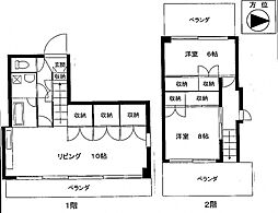 アビリオ東白島 2LDKの間取図画像