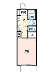 セレスト瀬の川 1Kの間取図画像