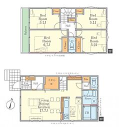 物件画像 越谷市上間久里 新築一戸建て 1期 2号棟