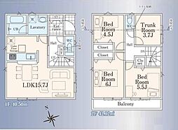 物件画像 東村山市青葉町3丁目　新築一戸建て　第23　1号棟