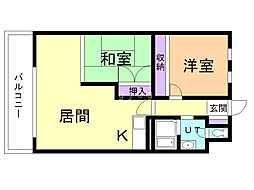 ベルトピア千歳1 2LDKの間取図画像