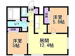 間取図画像 2LDK