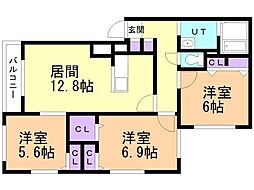 間取図画像 3LDK