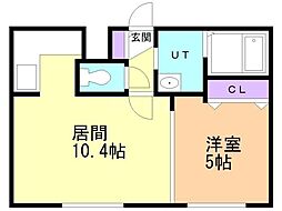 ブリエ・アサヒ 1LDKの間取図画像