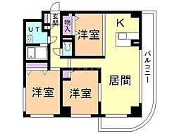 ホークフェザータワー 3LDKの間取図画像