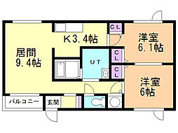 CasaVicens 2LDKの間取図画像