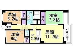 スカイヒルズ末広8 3LDKの間取図画像