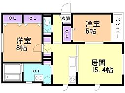 ステビア612 2LDKの間取図画像