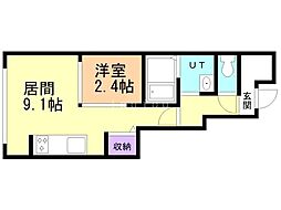 シェーンフラット富丘 1LDKの間取図画像