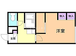 レオパレスティアラ大和 1Kの間取図画像