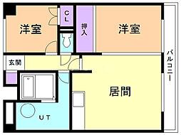 セントラル真々地 2LDKの間取図画像
