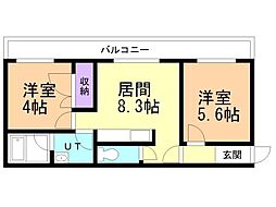 YSパレス千歳 2LDKの間取図画像