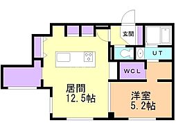 千歳市末広8丁目マンション 1LDKの間取図画像