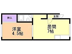 スカイコーポ 1DKの間取図画像