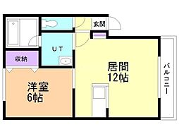ルミークレール 1LDKの間取図画像