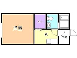ポプリ末広1丁目A 1Kの間取図画像