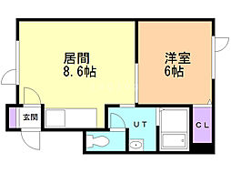 MS.リバティ 1DKの間取図画像